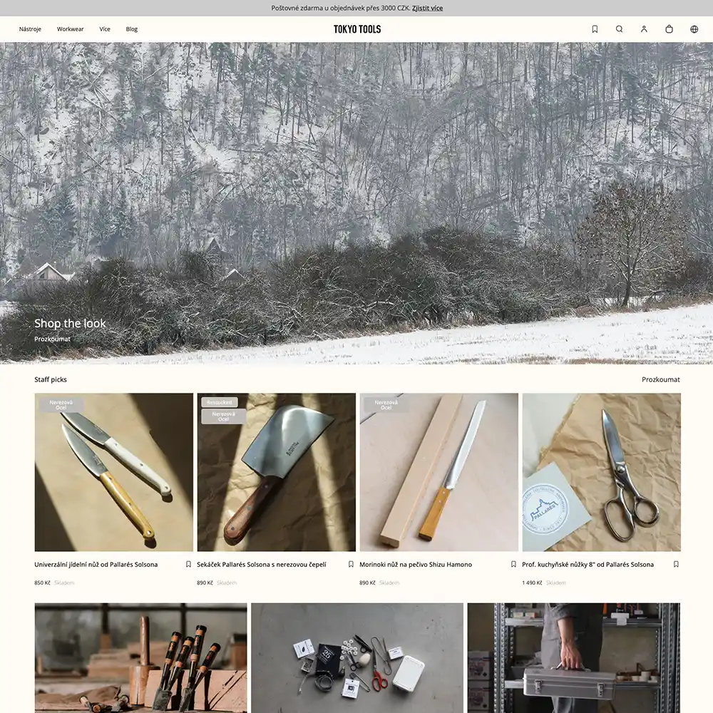 Ukázka e-shopu Tokyo Tools